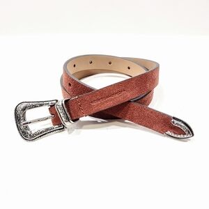 Rebecca Minkoff Genuine Leather Suede Belt Rust Brown Western Women's Size M